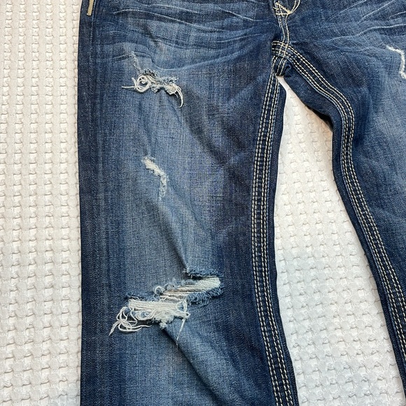 Bebock for Express Blue Denim Low Rise Boot Cut Jeans Women's Sz 6L - Picture 9 of 15